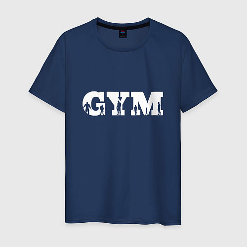 Мужская футболка GYM- образ жизни / Тёмно-синий – фото 1