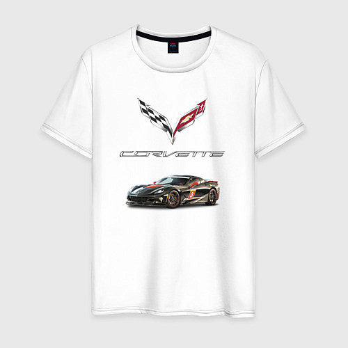 Мужская футболка Chevrolet Corvette - Motorsport racing team / Белый – фото 1