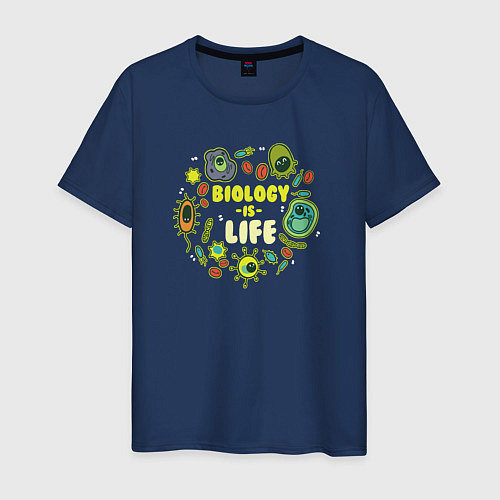 Мужская футболка Biology Is Life / Тёмно-синий – фото 1