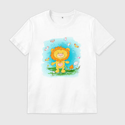 Мужская футболка Львенок с бабочками