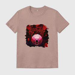 Футболка хлопковая мужская Eye of Cthulhu, цвет: пыльно-розовый