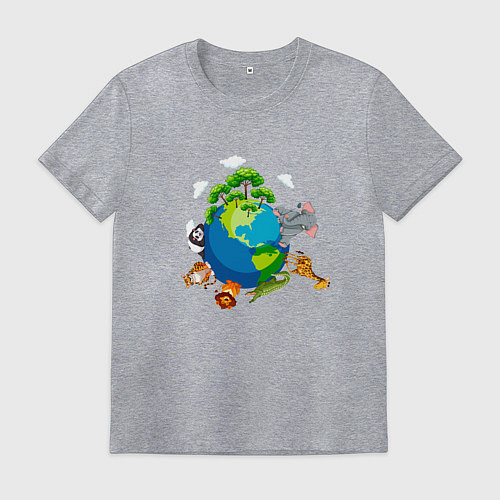 Мужская футболка Мир животных / Меланж – фото 1