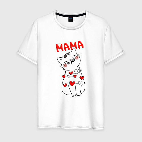 Мужская футболка КОШЕЧКА ДЛЯ МАМЫ / Белый – фото 1