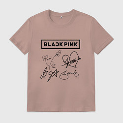 Мужская футболка BLACKPINK АВТОГРАФЫ ЧЁРНЫЙ БЛЭКПИНК