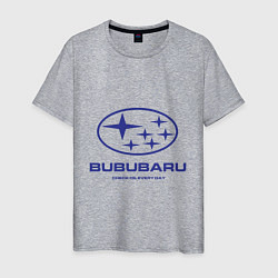 Футболка хлопковая мужская Subaru Bububaru, цвет: меланж