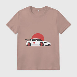 Футболка хлопковая мужская Honda s 2000, цвет: пыльно-розовый