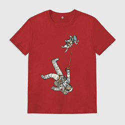 Мужская футболка Космическое выгуливание пса