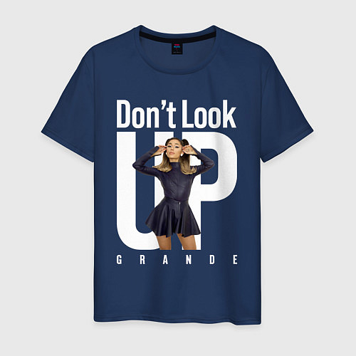 Мужская футболка Dont look up: Ariana Grande / Тёмно-синий – фото 1