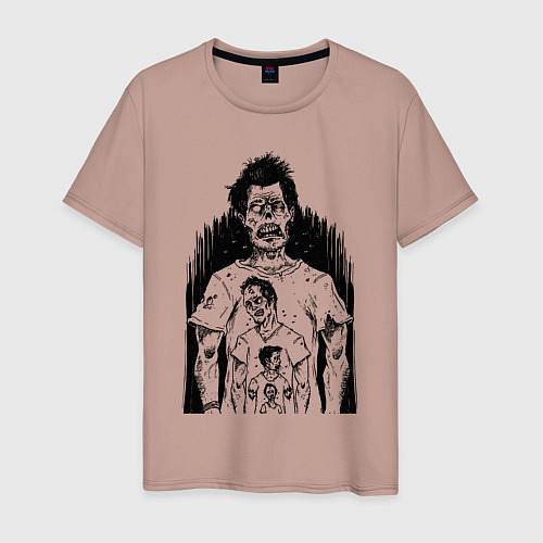Мужская футболка Zombie age / Пыльно-розовый – фото 1