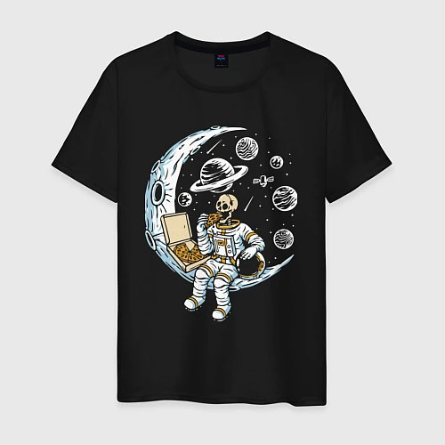 Мужская футболка Space pizza! / Черный – фото 1