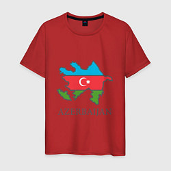 Футболка хлопковая мужская Map Azerbaijan, цвет: красный