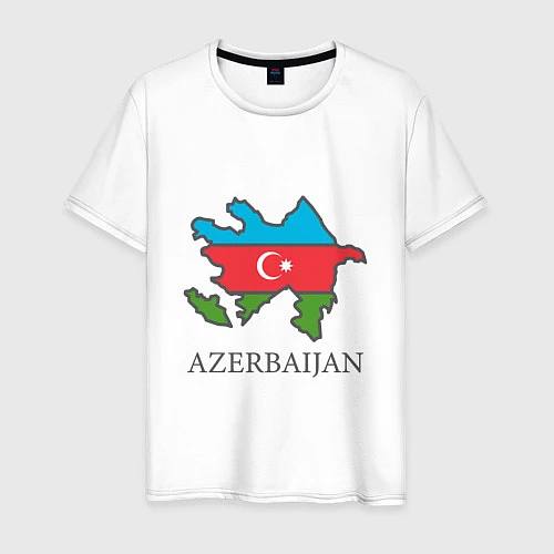Мужская футболка Map Azerbaijan / Белый – фото 1
