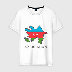 Футболка хлопковая мужская Map Azerbaijan, цвет: белый