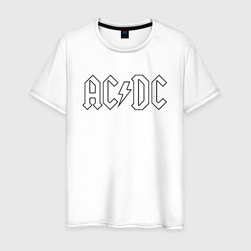 Мужская футболка ACDC Logo Молния / Белый – фото 1