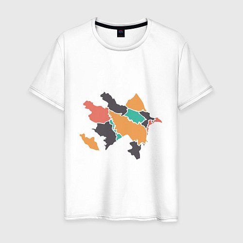 Мужская футболка Карта - Азербайджан / Белый – фото 1
