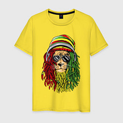 Футболка хлопковая мужская Rasta lioN, цвет: желтый