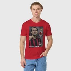 Футболка хлопковая мужская Paolo Cesare Maldini - Milan, captain, цвет: красный — фото 2