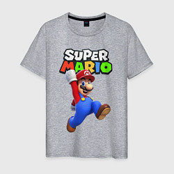 Футболка хлопковая мужская Nintendo Mario, цвет: меланж