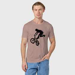 Футболка хлопковая мужская ВЕЛОСПОРТ BMX Racing ВЕЛОСИПЕДИСТ, цвет: пыльно-розовый — фото 2