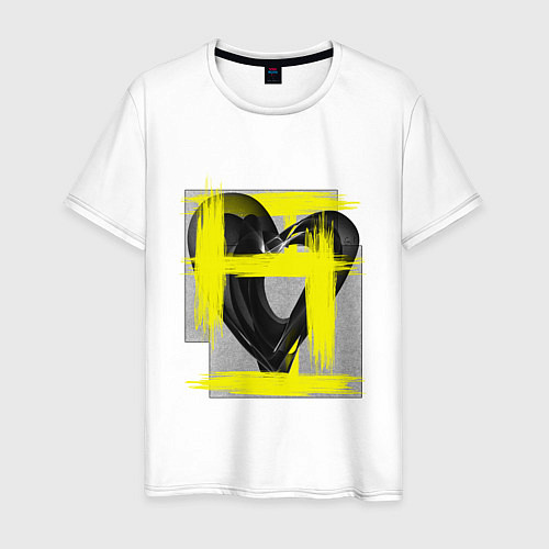 Мужская футболка Коллекция Get inspired! Черное сердце Абстракция f / Белый – фото 1