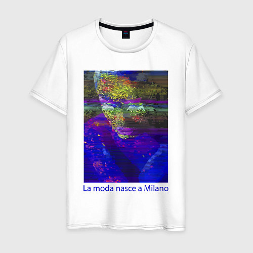 Мужская футболка La moda nasce a Milano / Белый – фото 1