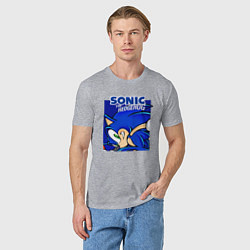 Футболка хлопковая мужская Sonic Adventure Sonic, цвет: меланж — фото 2