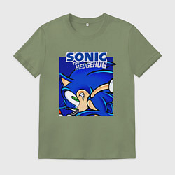 Футболка хлопковая мужская Sonic Adventure Sonic, цвет: авокадо