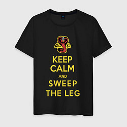 Футболка хлопковая мужская Cobra Kai - Keep calm and sweep the leg, цвет: черный