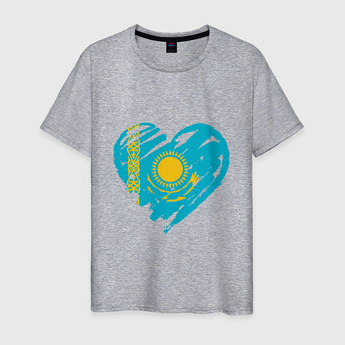 Мужская футболка Kazakhstan Heart / Меланж – фото 1