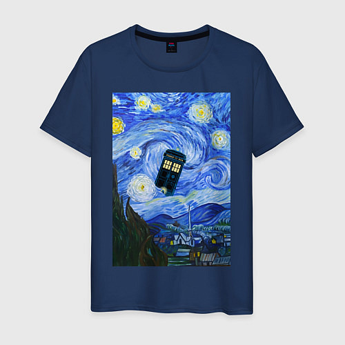 Мужская футболка Тардис в Звездной Ночи / Тёмно-синий – фото 1