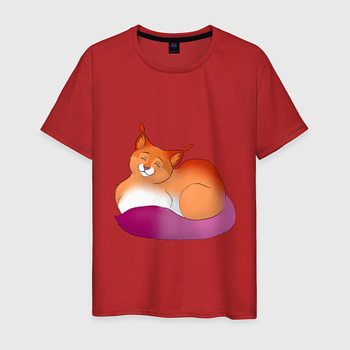 Мужская футболка Гордая кошка / Красный – фото 1