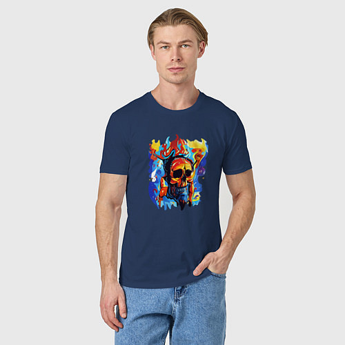 Мужская футболка Colorful Horror / Тёмно-синий – фото 3