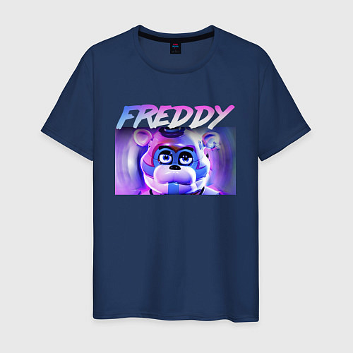 Мужская футболка FREDDY from Security Breach / Тёмно-синий – фото 1