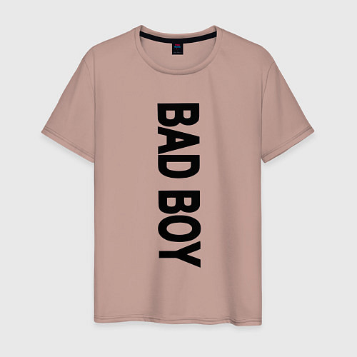 Мужская футболка BAD BOY веритикально / Пыльно-розовый – фото 1