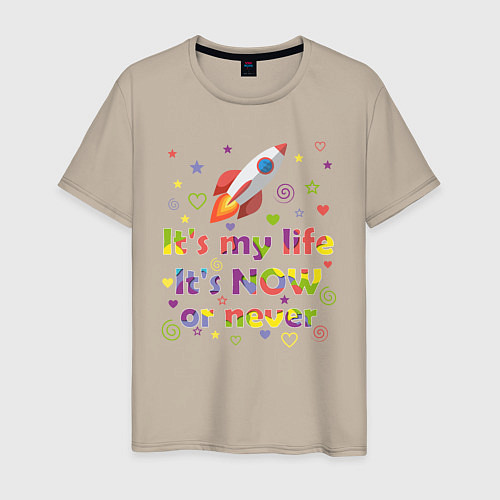 Мужская футболка Its my life Rocket / Миндальный – фото 1