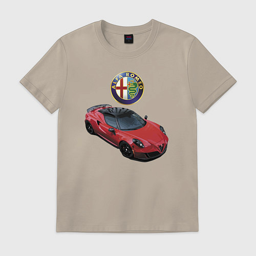 Мужская футболка Alfa Romeo - просто мечта! / Миндальный – фото 1