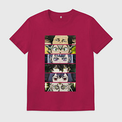 Футболка хлопковая мужская Чнерный Клевер Black Clover, персонажи, цвет: маджента