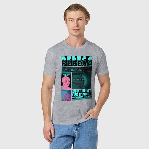 Мужская футболка Pepega и мемы Пиксель арт / Меланж – фото 3