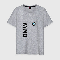 Футболка хлопковая мужская BMW ато супер, цвет: меланж