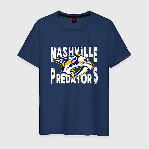 Мужская футболка Nashville Predators, Нэшвилл Предаторз / Тёмно-синий – фото 1