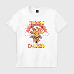 Футболка хлопковая мужская Choose Darkness, цвет: белый