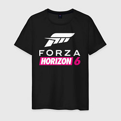 Футболка хлопковая мужская Forza Horizon 6 logo, цвет: черный