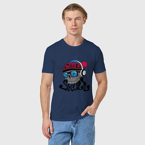 Мужская футболка Черепан / Тёмно-синий – фото 3