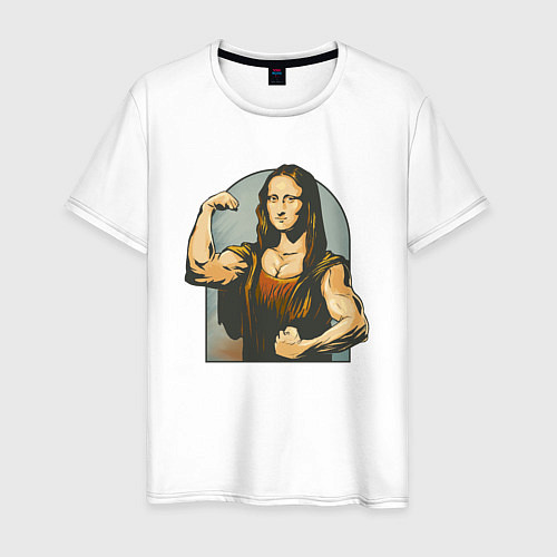 Мужская футболка Мона Лиза и бодибилдинг / Белый – фото 1