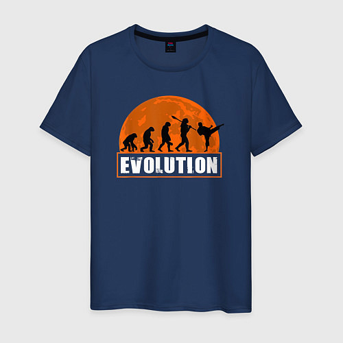 Мужская футболка Карате эволюция / Тёмно-синий – фото 1