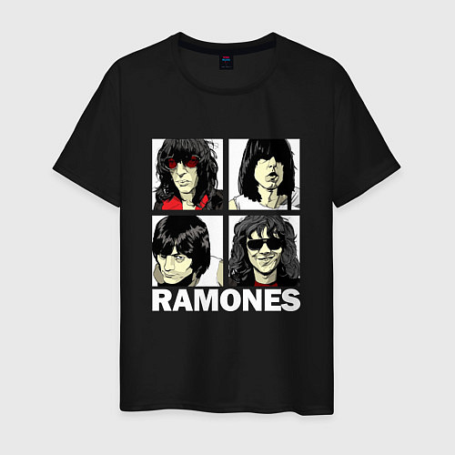 Мужская футболка Ramones, Рамонес Портреты / Черный – фото 1
