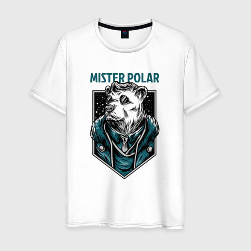 Мужская футболка Mister Polar in glasses / Белый – фото 1