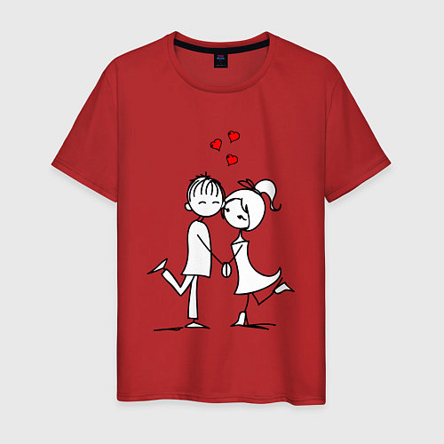 Мужская футболка Happyvalentines / Красный – фото 1