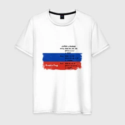 Футболка хлопковая мужская Для дизайнера Флаг России Color codes, цвет: белый