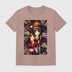 Футболка хлопковая мужская Meg cat, цвет: пыльно-розовый